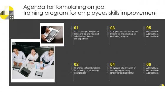 Agenda For Formulating On Job Training Program For Employees Skills Improvement