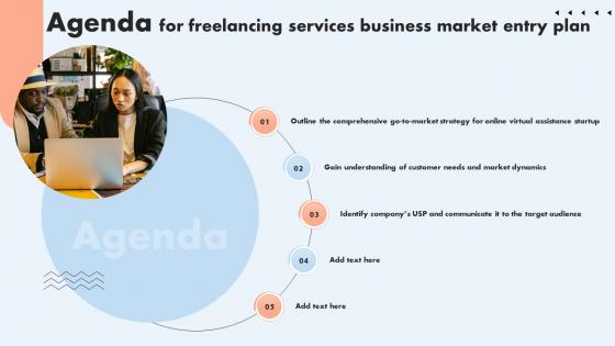 Agenda For Freelancing Services Business Market Entry Plan Gtm SS V