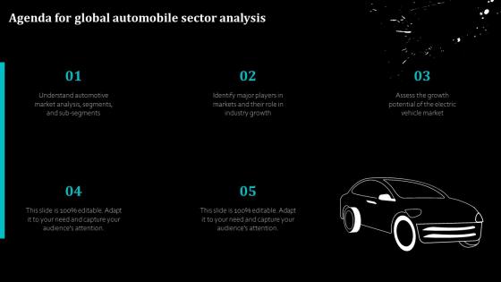 Agenda For Global Automobile Sector Analysis Ppt Powerpoint Presentation File Infographic Template