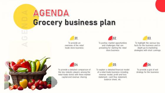 Agenda For Grocery Business Plan Ppt Ideas Example Introduction BP SS
