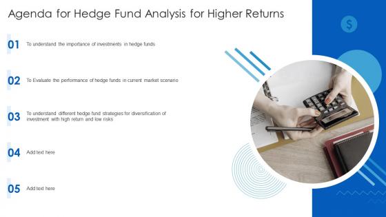 Agenda For Hedge Fund Analysis For Higher Returns Ppt Slides Background Images