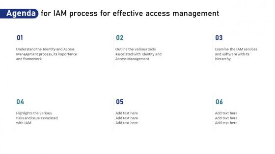 Agenda For IAM Process For Effective Access Management