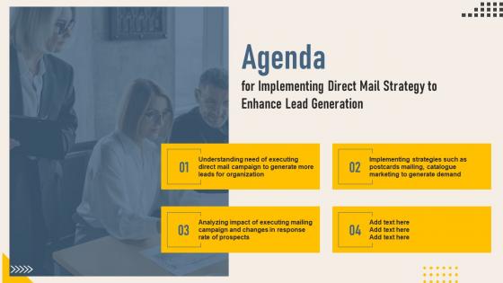 Agenda For Implementing Direct Mail Strategy To Enhance Lead Generation
