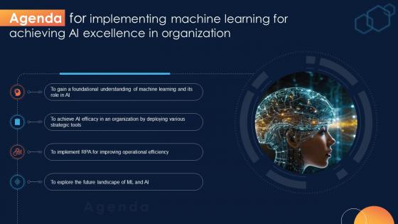 Agenda For Implementing Machine Learning For Achieving AI Excellence In Organization ML SS