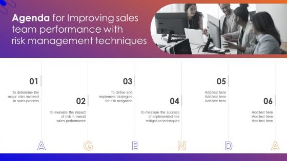 Agenda For Improving Sales Team Performance With Risk Management Techniques