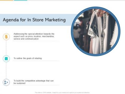 Agenda for in store marketing ppt powerpoint presentation styles shapes