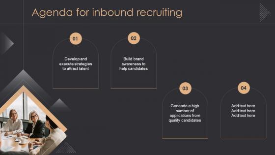 Agenda For Inbound Recruiting Ppt Slides Background Images
