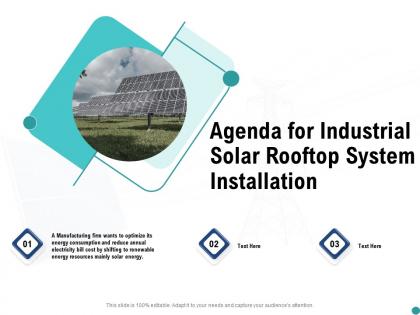 Agenda for industrial solar rooftop system installation ppt powerpoint presentation