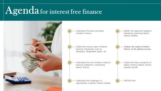 Agenda For Interest Free Finance Ppt Powerpoint Animation Fin SS V