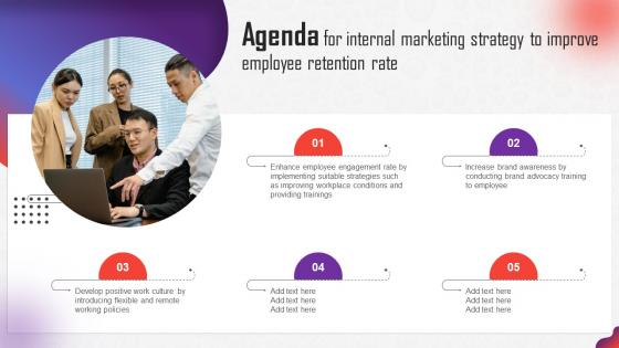 Agenda For Internal Marketing Strategy To Improve Employee Retention Rate MKT SS V