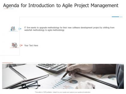 Agenda for introduction to agile project management ppt information