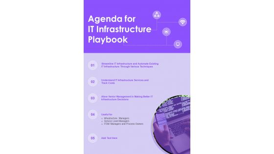 Agenda For It Infrastructure Playbook One Pager Sample Example Document