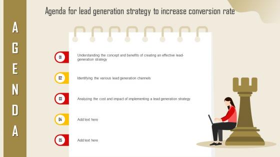 Agenda For Lead Generation Strategy To Increase Conversion Rate Strategy SS