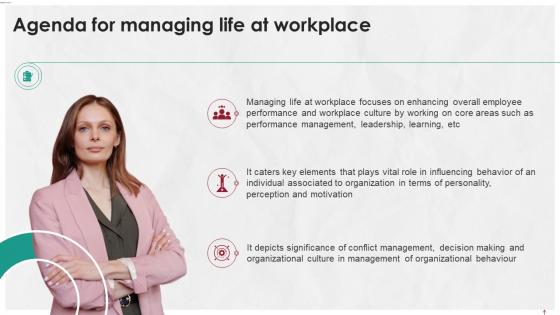 Agenda For Managing Life At Workplace Ppt Ideas Example Introduction