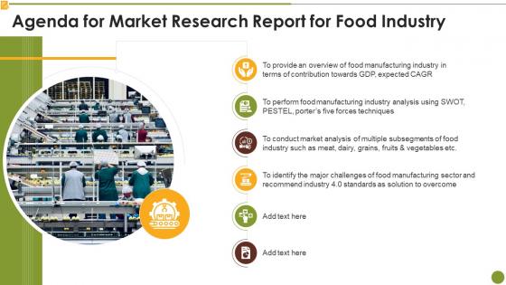 Agenda For Market Research Report For Food Industry