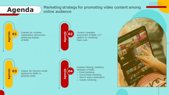 Agenda For Marketing Strategy For Promoting Video Content Among Online Audience Strategy SS V