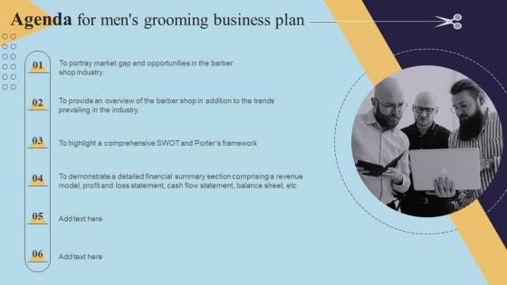 Agenda For Mens Grooming Business Plan BP SS