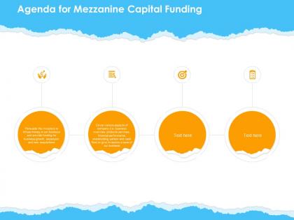 Agenda for mezzanine capital funding ppt powerpoint presentation slides introduction