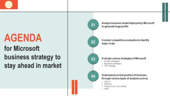 Agenda For Microsoft Business Strategy To Stay Ahead In Market Strategy SS V