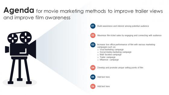 Agenda For Movie Marketing Methods To Improve Trailer Views Strategy SS V