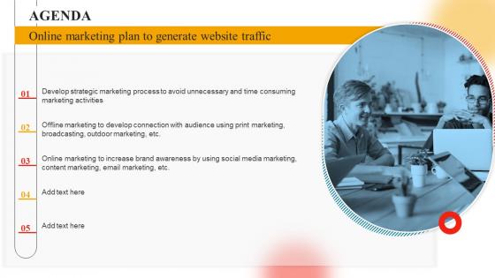 Agenda For Online Marketing Plan To Generate Website Traffic MKT SS V
