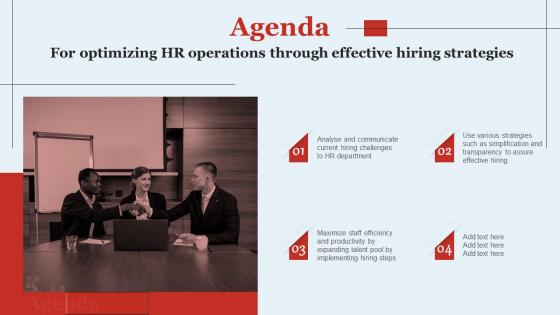Agenda For Optimizing HR Operations Through Effective Hiring Strategies