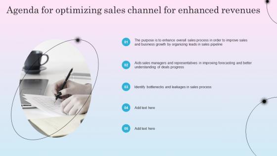 Agenda For Optimizing Sales Channel For Enhanced Revenues Ppt Slides