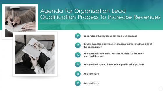 Agenda For Organization Lead Qualification Process To Increase Revenues