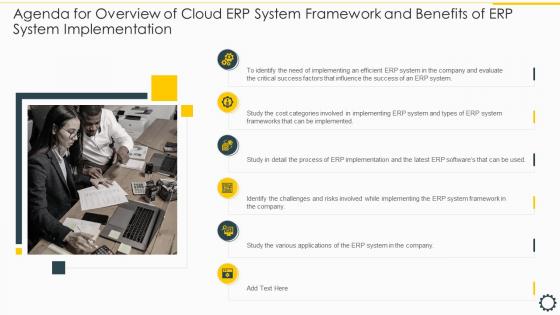 Agenda For Overview Cloud ERP System Framework And Benefits ERP System Implementation