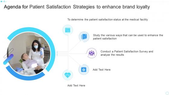 Agenda for patient satisfaction strategies to enhance brand loyalty ppt topics