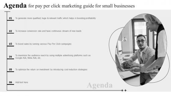 Agenda For Pay Per Click Marketing Guide For Small Businesses MKT SS V