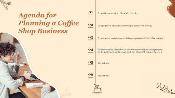 Agenda For Planning A Coffee Shop Business BP SS