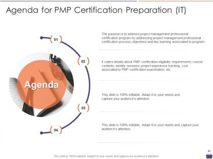 Agenda for pmp certification preparation it