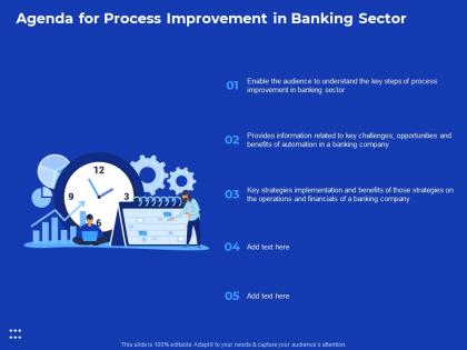 Agenda for process improvement in banking sector ppt inspiration design inspiration