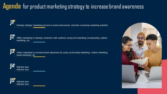 Agenda For Product Marketing Strategy To Increase Brand Awareness MKT SS V