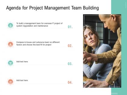 Agenda for project management team building ppt brochure