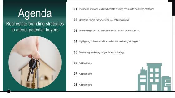 Agenda For Real Estate Branding Strategies To Attract Potential Buyers MKT SS V