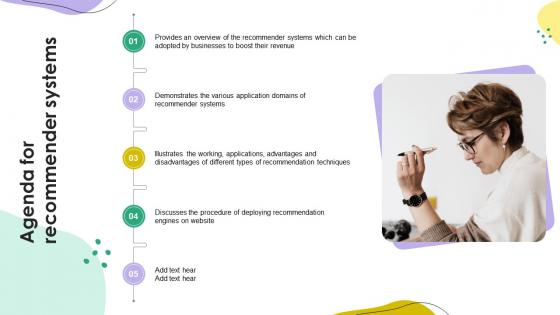 Agenda For Recommender Systems Ppt Powerpoint Presentation File Infographic Template