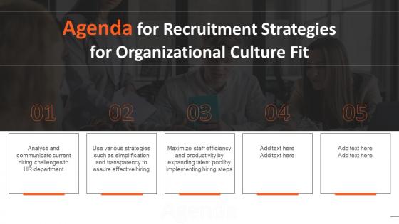 Agenda For Recruitment Strategies For Organizational Culture Fit