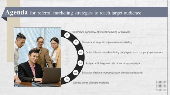 Agenda For Referral Marketing Strategies To Reach Target Audience MKT SS V