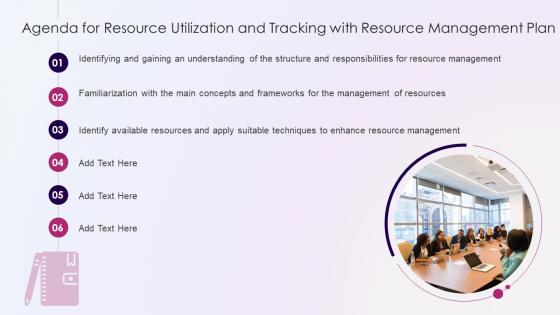 Agenda For Resource Utilization And Tracking With Resource Management Plan