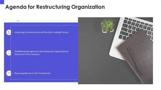 Agenda for restructuring organization ppt grid icons