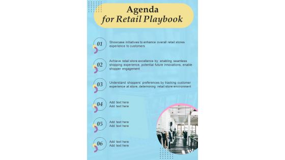 Agenda For Retail Playbook One Pager Sample Example Document