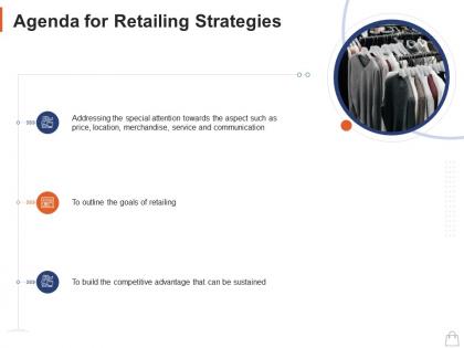 Agenda for retailing strategies ppt powerpoint presentation gallery portfolio