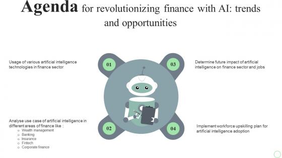 Agenda For Revolutionizing Finance With AI Trends And Opportunities AI SS V