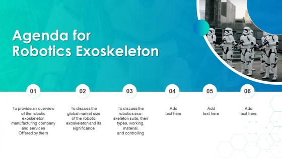 Agenda For Robotics Exoskeleton Robotic Exoskeletons IT Ppt Background