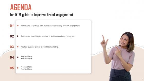 Agenda For RTM Guide To Improve Brand Engagement MKT SS V