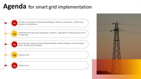 Agenda For Smart Grid Implementation Ppt Ideas Infographic Template