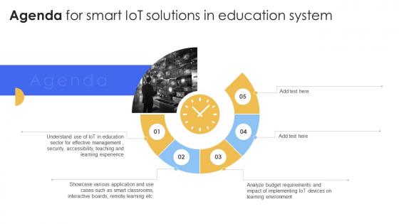 Agenda For Smart IoT Solutions In Education System IoT SS V