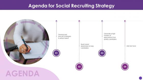 Agenda For Social Recruiting Strategy Ppt Slides Infographic Template